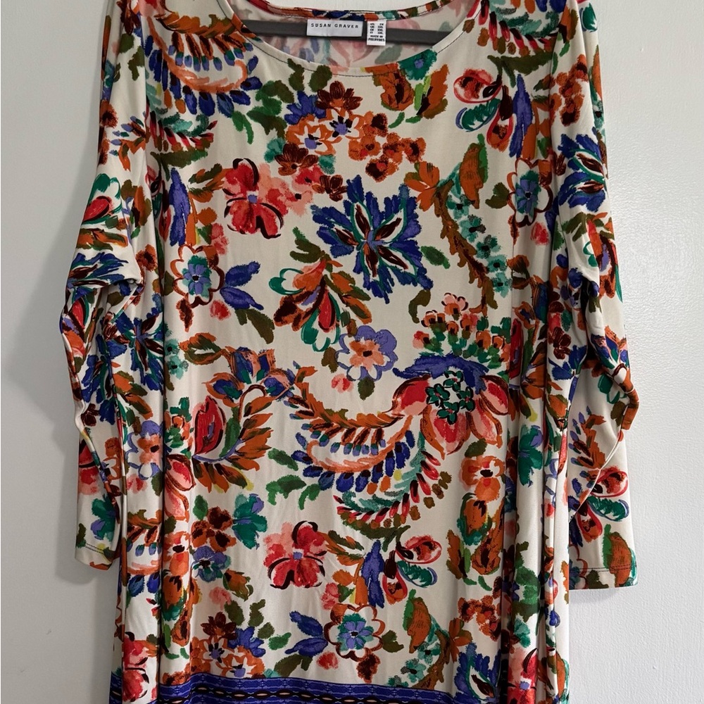 Susan Graver Multicolor Floral Top